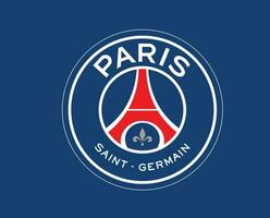 Paris Saint Germain Club Logo Symbol Ligue 1 Football French Abstract Design Vector Illustration With Blue Background