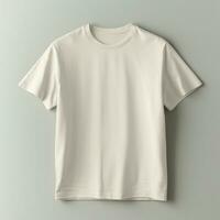 AI generative of a blank t-shirt in cream color in high quality, perfect to create a mockup preview photo