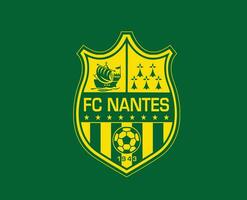 FC Nantes Club Logo Symbol Ligue 1 Football French Abstract Design Vector Illustration With Green Background