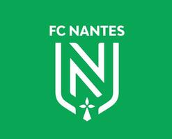 FC Nantes Logo Club Symbol White Ligue 1 Football French Abstract Design Vector Illustration With Green Background