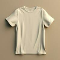 AI generative of a blank t-shirt in cream color in high quality, perfect to create a mockup preview photo