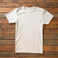 AI generative High quality blank t-shirt in cream white color, perfect to create mockup preview photo