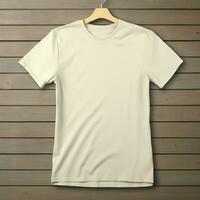 AI generative of a blank t-shirt in cream color in high quality, perfect to create a mockup preview photo