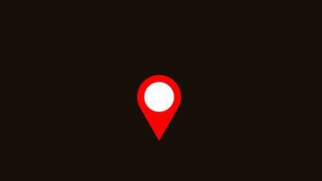 GPS Location Pointer animation alpha channel. GPS Map navigator mark geolocation and direction path route Place position marker travel distance, Address location pointer. Map pin location GPS Tracking video