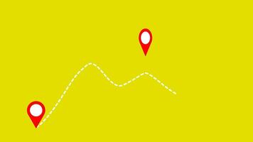 GPS Location Pointer animation green screen. GPS Map navigator mark geolocation and direction path route Place position marker travel distance, Address location pointer. Map pin location GPS Tracking. video