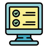 Pcr test monitor icon vector flat