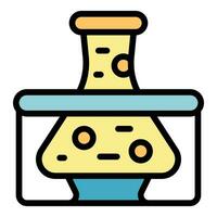 Flask lab icon vector flat