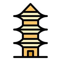 Pagoda place icon vector flat