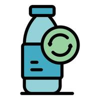 Recycle bottle icon vector flat