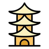 Chinatown pagoda icon vector flat