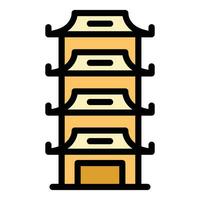 pagoda icono vector plano