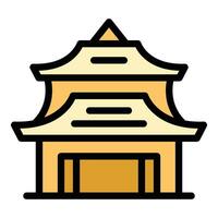 asiático pagoda icono vector plano