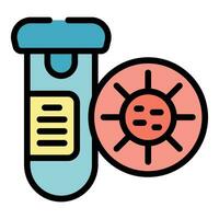 Virus test tube icon vector flat