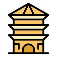 Tree pagoda icon vector flat