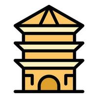 Tree pagoda icon vector flat