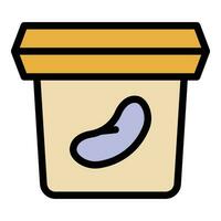 Soybean jar icon vector flat