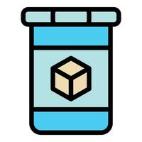 Soy cube icon vector flat