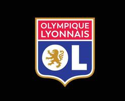 olímpico Lyonnais club símbolo logo liga 1 fútbol americano francés resumen diseño vector ilustración con negro antecedentes