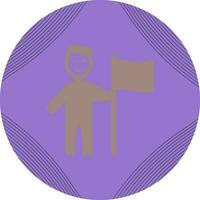 Man setting Flag Vector Icon