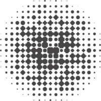 cercle points avec demi-teinte modèle. rond pente Contexte. élément avec gradation points texture. abstrait géométrique forme. png