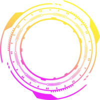 hud trogen element. abstrakt optisk neon syfte. cirkel geometrisk form för virtuell gränssnitt och spel. kamera sökare för prickskytt vapen. png