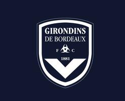 Bordeaux Logo Club Symbol Ligue 1 Football French Abstract Design Vector Illustration With Blue Background