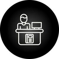 Library Reference Desk Vector Icon