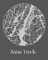 Vector Urban city map of New York City, USA.
