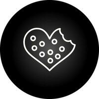 corazón conformado galletas vector icono