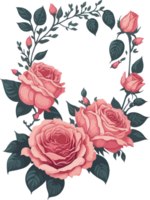 Pink Rose Clip Art Illustration AI Generative png