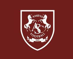 Amiens Club Logo Symbol Ligue 1 Football French Abstract Design Vector Illustration With Maroon Background