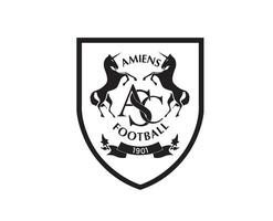 amiens club logo símbolo negro liga 1 fútbol americano francés resumen diseño vector ilustración