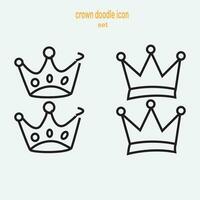 Set of crown doodle icons vector