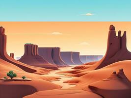 Vector seamless desert horizontal landscape. ai generated photo