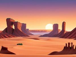 Vector seamless desert horizontal landscape. ai generated photo