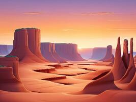 Vector seamless desert horizontal landscape. ai generated photo
