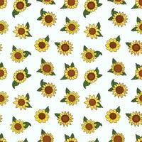 Seamless pattern with sunflowers. Sunny flowers. Design for fabric, textile, wallpaper, packaging. vector