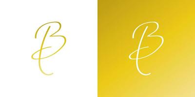 Letter B Logo with Hand Drawn Style in Yellow gradient vector