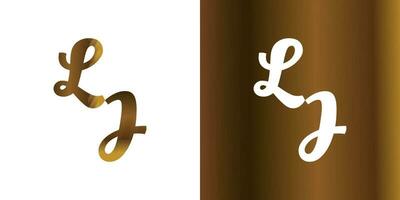 Initial Letter LJ Logo with Brown Gradient. LJ Logo Design Template vector