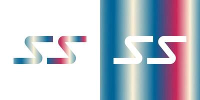 Initial Letter SS Logo with Red,Blue,White Gradient. SS Logo Design Template vector