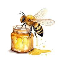 acuarela abeja con miel foto