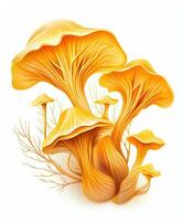 Chanterelle mushrooms isolated photo
