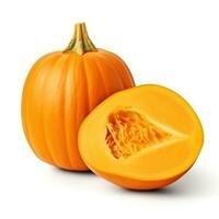 Cut half of pumpking isolated photo