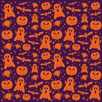 Vector halloween pattern. purple orange