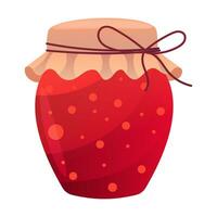 Jar of jam on white background vector