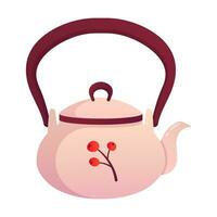 Cartoon teapot isolated on white vector