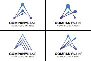 Creative monogram letter A logo design collection vector