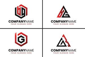 Creative monogram letter bg logo design collection vector