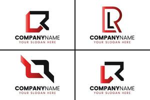 Creative monogram letter lr logo design collection vector