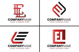 Creative monogram letter el logo design collection vector